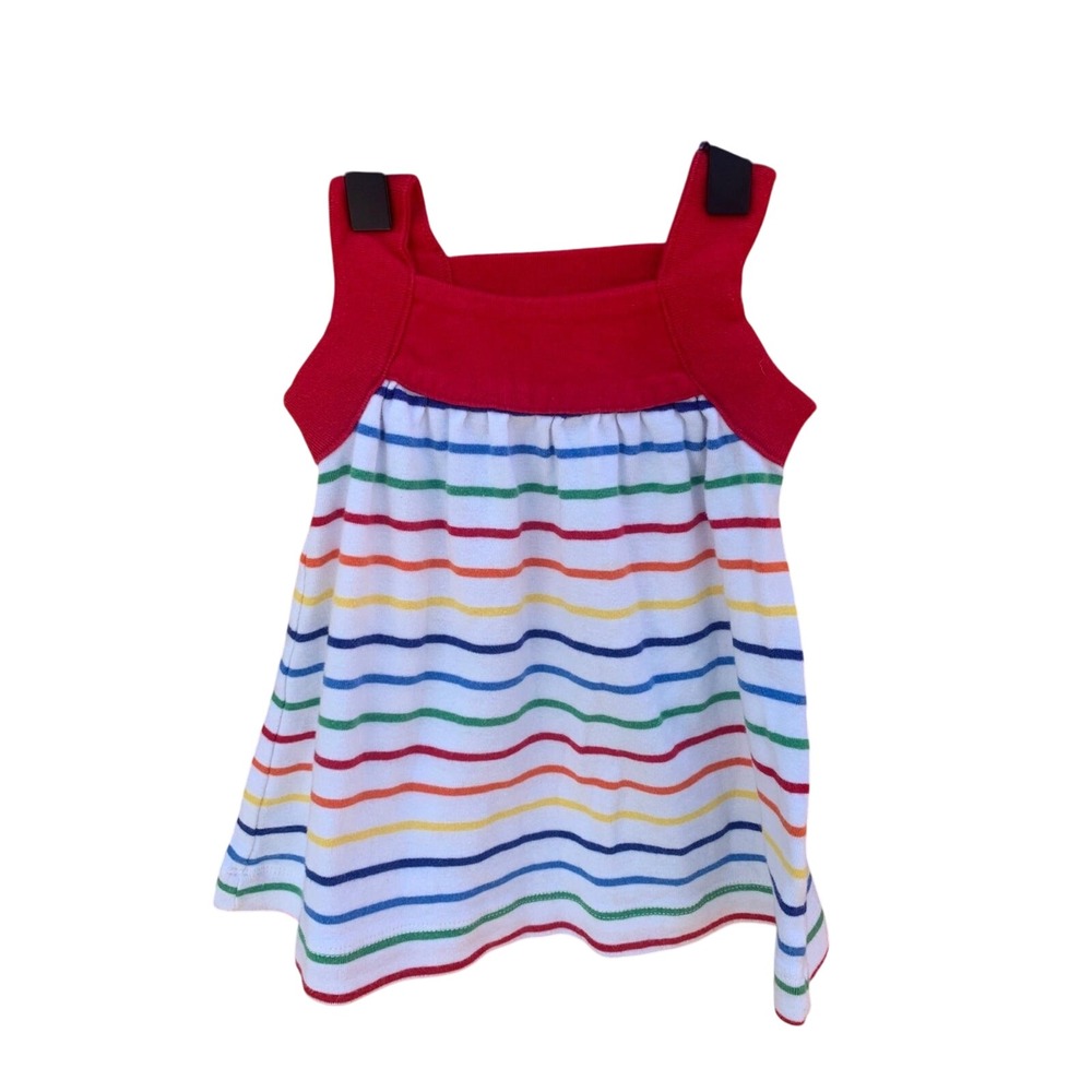 Hanna Andersson Rainbow‎ Striped Knit Dress, Organic Cotton, Sz 6-12 Mos